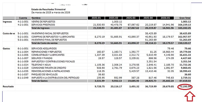 NO MUESTRA SI ES UTILIDAD O PERDIDA